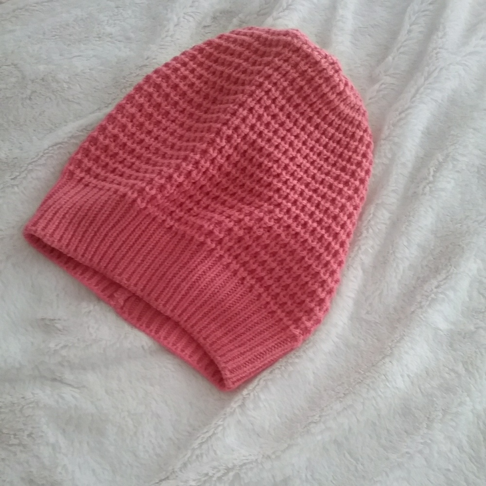 NEW coral beanie hat